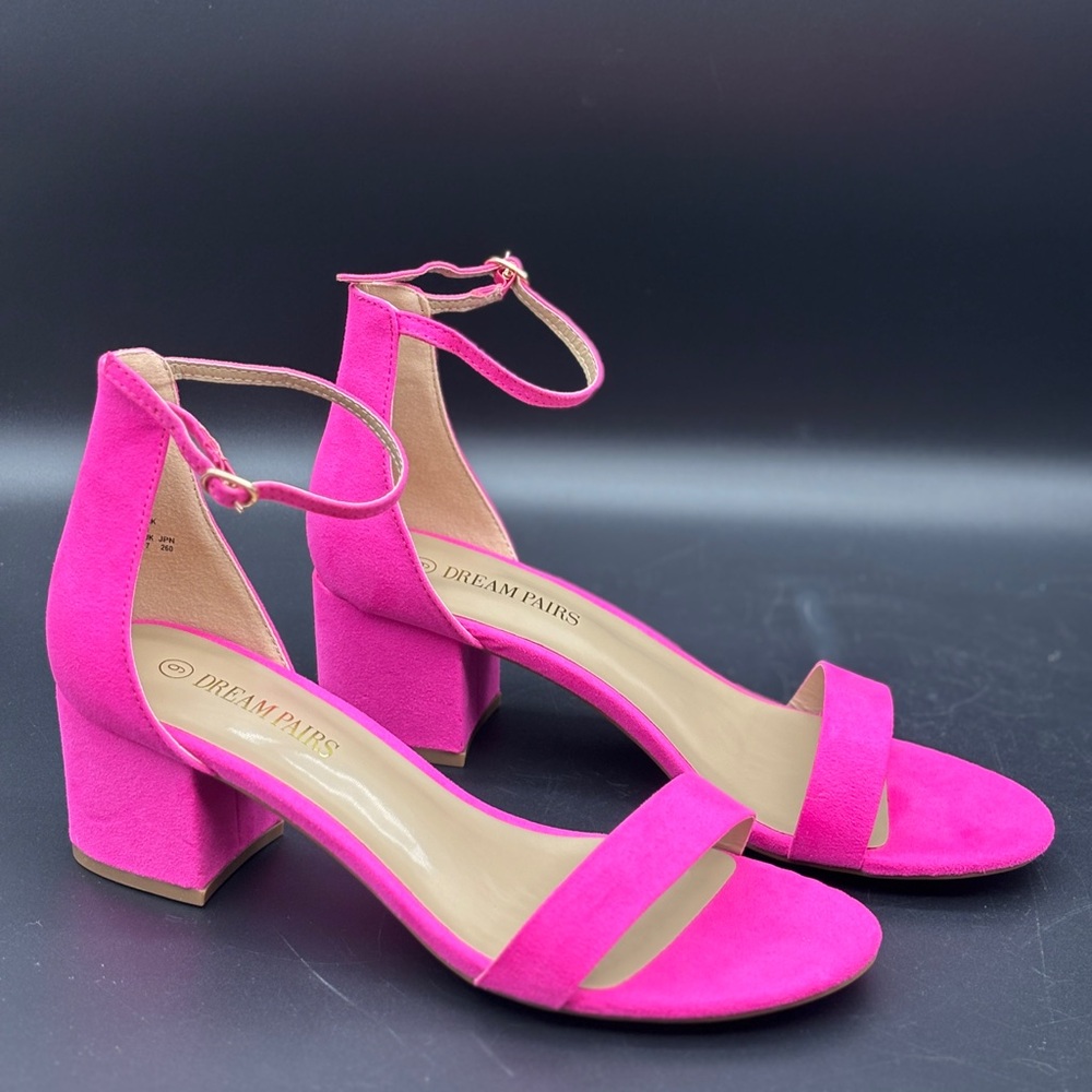 Dream Pairs Fuchsia Ankle Strap Heels